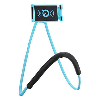 Chapter Seven Universal Smart Mobile Phone Stand,Hanging on Neck Cell Phone Mount Holder, Flexible Lazy Bracket DIY Free Rotating for Multiple Functions (Black) (Blue) - color: Blue