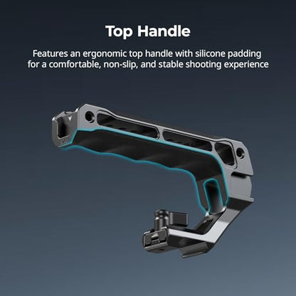 SmallRig Camera Cage Kit for Canon R6 Mark III / R6 Mark II with Top Handle, Side Handle and Cable Clamp, HawkLock Dual NATO Rails, Quick Plate for Arca, Support Handheld and Low-Angle Shooting-5956 - style: Cage with top handle and side handle