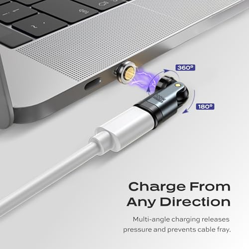 Statik 360 Pro USB C Magnetic Tip Power Adapters, 100W Fast Charging Adapter, Turn Any Cable Into a 360 Pro, Pivotable Tip Compatible with Any USB-C Cable - 2-Pack