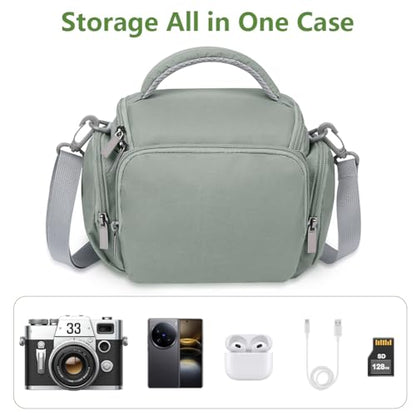 Ainiv DSLR Camera Bag, Waterproof Anti-Shock SLR Camera Case, Large Adjustable Shoulder Strap Camera Backpack, Portable Crossbody Single Shoulder Backpacks Compatible with Canon, Sony, Nikon, Grey - color: Grey