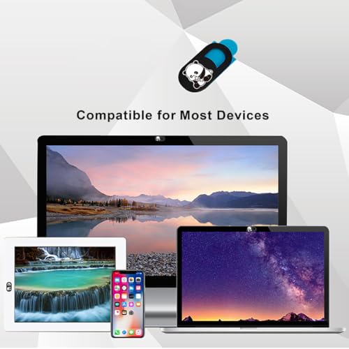 SIREG Webcam Cover Ultra Thin - Web Camera Cover fits Laptop,Tablet,PC,Computer, Smartphone, Protect Your Privacy and Security,Strong Adhesive (Panda-Black & 3 Pack) - color: Panda-Black & 3 pack
