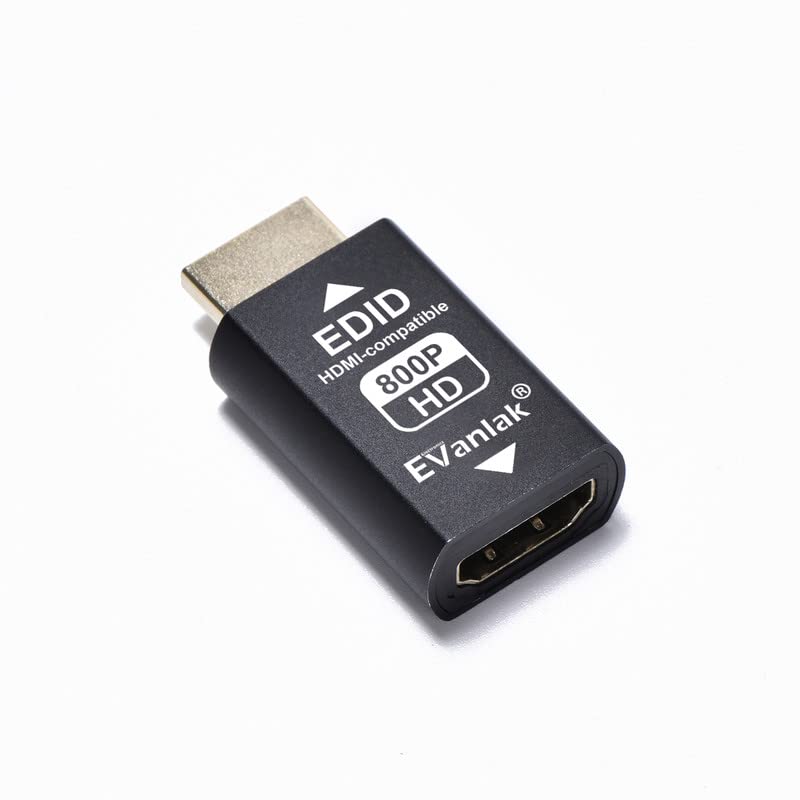 EVanlak 3rd Generrtion Hdmi Edid Emulator Passthrough Dongle Eliminated Emulator Adapter Work with Mac Thunderbolt to HDMI Switches/Extender/AV Receiver/Video Splitters -1280x800@60Hz-2pack - color: HDMI EDID 800-2P