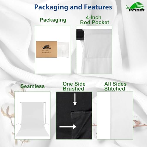 Prism 100% Cotton Extra Thick Professional Video Blue Screen Backdrop 9x11 ft, Brushed for Low Light Reflectance and Bleed Through, Sustainable Organic Cotton Muslin with No Microplastic Shedding - color: Blue 9x11ft