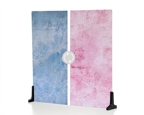 V-FLAT WORLD Duo Board Product Photography Backdrops - 2-Sided Background for Photograph, Item & Food Photography Background - Includes 2 Legs & Mat - 24" x 24", Plastered Pink/Barn Door Blue - color: Barn Door Blue/Plastered Pink, size: 24 x 24 inches