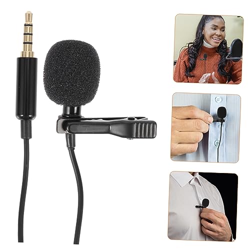 High Sensitivity Lavalier Lapel Microphone Recording Mic with Sturdy Clip for Meeting Interview Vlog Live Broadcast and Laptop Use