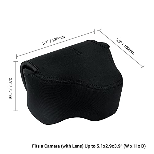KIWIFOTOS Neoprene Mirrorless Camera Sleeve Case for Canon EOS R7 R10 +18-45mm Lens Nikon Z5 z5II Z6 Z6III +24-50mm Lens Z50II +16-50mm Lens Camera Pouch - color: Neoprene Camera Sleeve Black