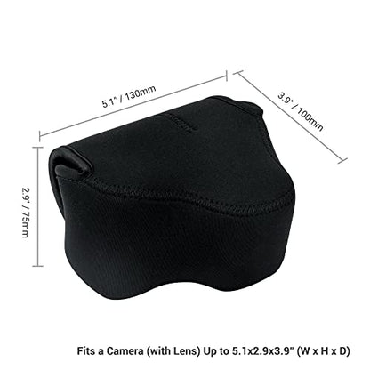KIWIFOTOS Neoprene Mirrorless Camera Sleeve Case for Canon EOS R7 R10 +18-45mm Lens Nikon Z5 z5II Z6 Z6III +24-50mm Lens Z50II +16-50mm Lens Camera Pouch - color: Neoprene Camera Sleeve Black