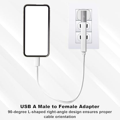 Xthrotsenk 2PCS USB 90 Degree Adapter USB Right Angle Adapter Right Angle USB-A Male to Female Converter 90 Degree USB-Extender for Laptop, Power Bank, Charger, Phone, Pad, Pc (Gray)