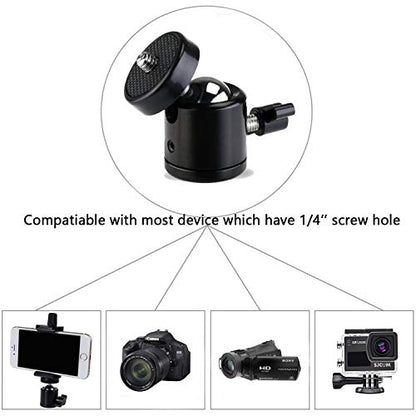 Universal 1/4" Swivel Mini Ball Head Screw Tripod Mount（4 Pack）, EszkozTA 360 Degree Rotating Mount Base Adapter for DSLR Cameras HTC Vive Tripods Monopods Camcorder Light Stand…