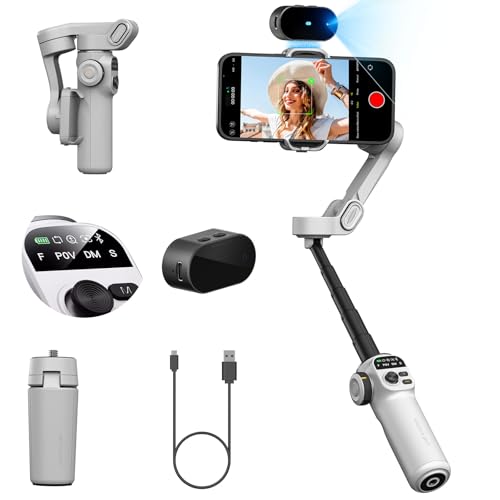 AOCHUAN Gimbal Stabilizer for Smartphone,NO APP Tracking,20CM Extension Rod,Face & Object Tracking stabilizer for iPhone & Android,3-Axis OLED Gimbal for Video Recording-AOCHUAN Smart X2AI Black - color: White, size: X2 AI