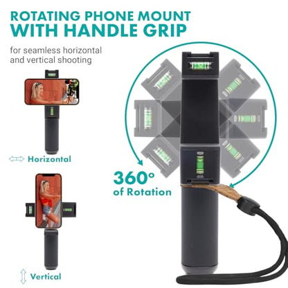 Movo iVlogger-PRO Wireless Vlogging Kit for iPhone/Android with Fullsize Tripod - YouTube Starter Kit with Wireless Microphone, Tripod, LED Light for Content Creators