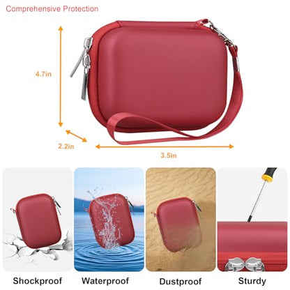 Elonbo Camera Carrying Case for KODAK PIXPRO FZ55 / FZ53 / FZ45 / FZ43 16MP Digital Camera, Vlogging Camera Storage Holder Travel Bag, Mesh Bag Fits Batteries, Cable, Memory Card, Red - color: Red