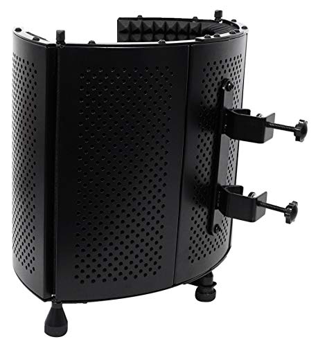 Rockville Recording Studio Bundle: ROCKSHIELD 3 Large Mic Isolation Shield, Sound Dampening Foam, RVES05 Heavy Duty Tripod Speaker Stand, 2-items