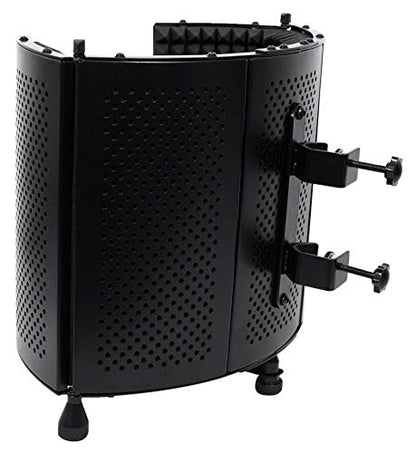 Rockville Recording Studio Bundle: ROCKSHIELD 3 Large Mic Isolation Shield, Sound Dampening Foam, RVES05 Heavy Duty Tripod Speaker Stand, 2-items