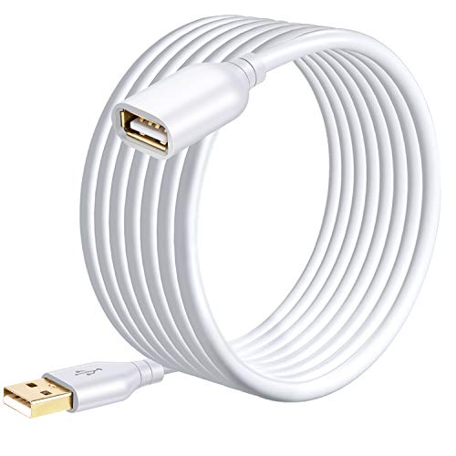 Costyle USB Extension Cable White 15Ft, USB 2.0 Extension Cord Type A Male to A Female White Extender Cable for Hard Drive, Security Camera,Printer, Keyboard,Mouse - color: White, size: 16 feet