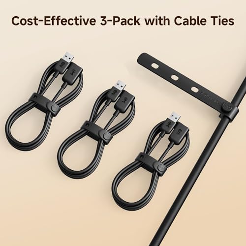 Cable Matters 3-Pack Short USB Extension Cable - 3ft, Male to Female USB Extender Cable, USB2.0 Extension Cord, 480Mbps, Black - size: 3 Feet, style: 3-Pack