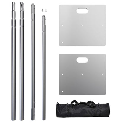 TOCRETOARE Heavy Duty Backdrop Stand, 10x10ft Pipe and Drape Backdrop Stand Kit with Adjustable Telescopic Poles Frame and Metal Base, Background Holder for Parties Wedding Birthday Photography Capacity of up to 22 lbs - size: 10x10FT-without Upgrade Clip