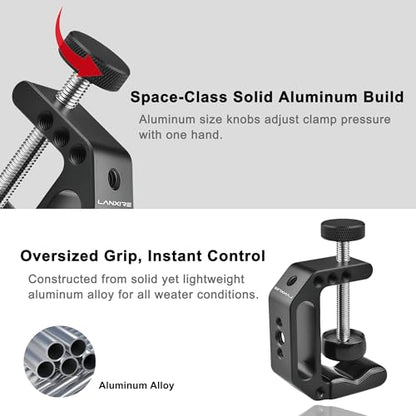 Camera Clamp Mount C Clamp with Magic Arm - Perfect for Fence, Desk, Tripod, Monitor, Light, GoPro, Insta360, DSLR - Essential Tool for Outdoor Projects, Broadcasting, Photography