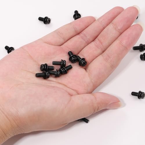 20 PCS Vesa Screws, VESA Compatible M4x10mm TV/Monitor Wall Mount Screws for 75x75mm and 100x100mm Brackets. Phillips Head M4 x 10mm Black with Washers - size: M4, style: 20 PCS
