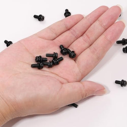 20 PCS Vesa Screws, VESA Compatible M4x10mm TV/Monitor Wall Mount Screws for 75x75mm and 100x100mm Brackets. Phillips Head M4 x 10mm Black with Washers - size: M4, style: 20 PCS