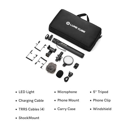 Lume Cube Content Creator Kit with LED Video Light, Microphone & Tripod – Video Recording & Vlogging Kit for YouTube, TikTok & Phone Content Creation | Portable Creator Lighting Kit