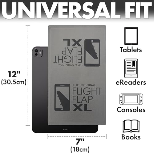Flight Flap Airplane Tablet Holder, Flexible Cell Phone and Tablet Holder Extra Large, Folding Cellphone Stand for Desk, Kindle, Bed, Airplane Gadgets Long Travel Essentials (Gray) - color: Gray, size: Extra Large