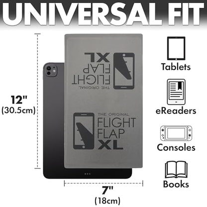 Flight Flap Airplane Tablet Holder, Flexible Cell Phone and Tablet Holder Extra Large, Folding Cellphone Stand for Desk, Kindle, Bed, Airplane Gadgets Long Travel Essentials (Gray) - color: Gray, size: Extra Large