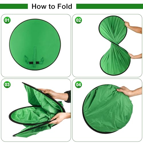 Cosmos 1 Pc Green Screen Backdrop 43 in / 110 cm Diameter Foldable Portable Photography Background Green Screen Chroma Key Backdrop for Photography Photo Video Studio, Live Streaming, Video Meeting - color: Green Screen