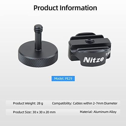 Nitze Universal Cable Clamp for HDMI/SDI/USB-A/USB-C, Power and Microphone Cables with 2-7mm Diameter, Aluminum Material - PE29