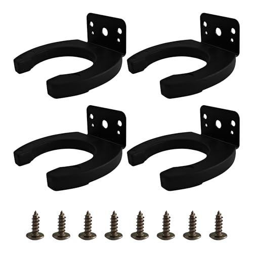 4PCS Microphone Clip Holder, 43mm ID Black Mic Stand Wall Mount Clamp, Wireless Microphone Hanger Hook Bracket with Screws for Home Studio Stage - size: 4PCS