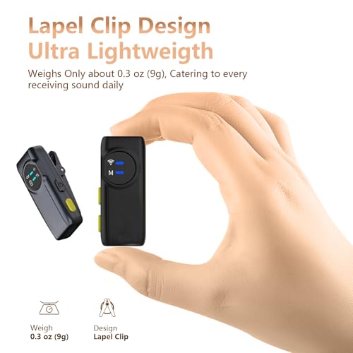 Wireless Lavalier Lapel Microphone for iPhone iPad: 1 Clip on Microphones for Phone Video Recording (1 Pcs Black Mic)
