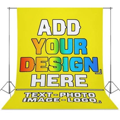 Custom Photography Cloth Design Your Own Photo Logo Text Personalized Backdrops Non-Reflective Photoshoot Background Screen Portrait Studio Photobooth Drops 56 X 79 Inches, Bright Yellow - color: Bright Yellow, size: 56"×79"
