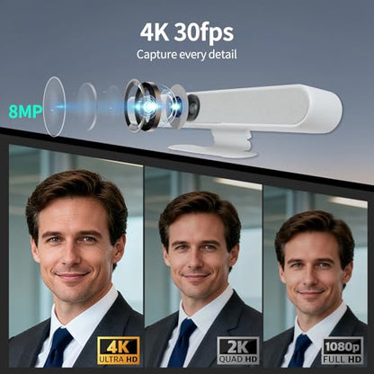 4K USB Video Conference System, 120°Wide Angle Camera, 6x Noise-reducing Mics, 2x 10W Hi-fi Speaker for Small & Medium Conference Rooms, Auto Framing & Tracking for PC Meetings, Microsoft Teams & Zoom