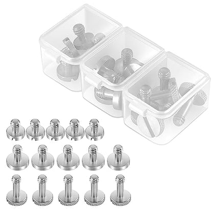 NEEWER 15PCS 1/4" Screws with Storage Cases, 3 Sizes Stainless Steel 1/4"-20 Slotted Camera Screw Kit Tripod Screw Quick Release Mounting Replacement Screw, Built for Extended Use, UA026