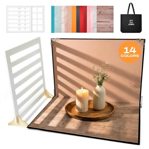 C Coiro Product Photography Backdrops 14 Patterns, 2 Grids, Size 15x11 inch Small Product Picture Board kit for Food Jewelry Mini Items Picture. Ugc Content Creator Tools