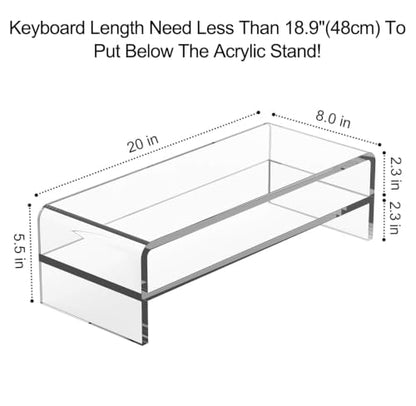 Egchi Acrylic Monitor Stand, 2 Tiers Computer Monitor Riser(20x8x5.5 Inch), Monitor Riser/Computer Stand for Home,Office,Business,PC Desk Stand for Keyboard Storage& Multi-Media Laptop Printer Screen - size: 20''x8''x5.5''- 2 Tiers