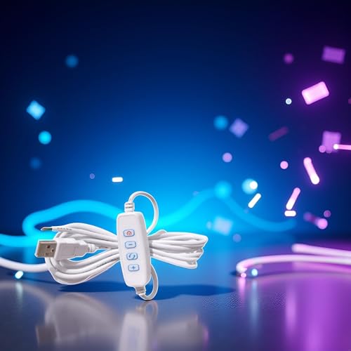 1 Pcs White DC5V USB LED Dimmer Extension Cable with On/Off Switch Adapter LED Dimming Controller for LED Light Bulb Lamps USB-Port Power Cable for Led Light Bulb Lamps