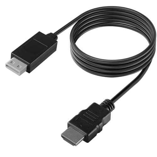 5ft WII to HDMI Converter Cable Adapter,for use with Full HD 1080P Devices with an HDMI Port,Compatible with WII,U,HDTV, Monitor (Black) - color: Black