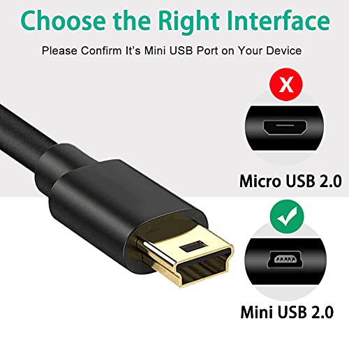 SCOVEE Mini USB Cable for Canon PowerShot Rebel EOS DSLR ELPH Digital Camera,Mini B Cord for GoPro Hero 3+,HD,MP3 Player,PS3 Controller Cord,Garmin,Dash Cam, Data Transfer Charging Charger Wire 3ft