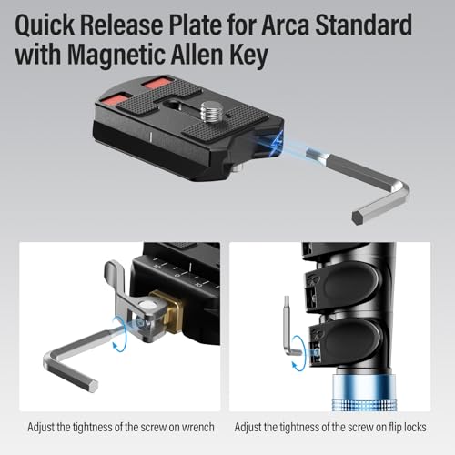 SIRUI 55mm Quick Release Plate and Clamp Base Kit, Camera Mount Adapter with 1/4" and 3/8" Thread, Quick-Release Attach Mount Plate for Tripod Monopod DSLR Stabilizer, QC-55 - size: Quick Release Plate with Clamp Base