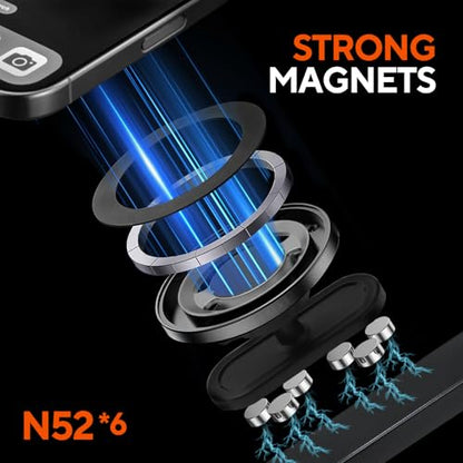 Gym Magnetic Phone Holder for Workout Recording | Gym Phone Holder Magnet Mount with Strong Magnet Base, Compatible with MagSafe iPhone 17-12 - size: B- Round Phone Holder
