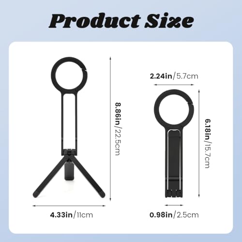 Magnetic Phone Tripod Foldable Aluminum Mini Tripod for i-Phones, Magnetic Pocket Phone Tripods Quick Mount Compatible with Mag-Safe for i-Phones 17/16/15/14/13/12