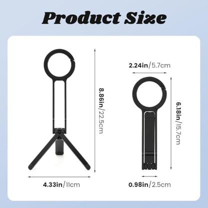 Magnetic Phone Tripod Foldable Aluminum Mini Tripod for i-Phones, Magnetic Pocket Phone Tripods Quick Mount Compatible with Mag-Safe for i-Phones 17/16/15/14/13/12