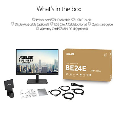 ASUS 24" 1080P Multi-Touch Monitor (BE24ECSBT) - Full HD, IPS, 10-Point Touch, IPS, Eye Care, USB-C with Power Delivery, HDMI, DisplayPort Daisy Chain, Height Adjustable, VESA Wall Mountable - style: 24" Touch Daisy Chain
