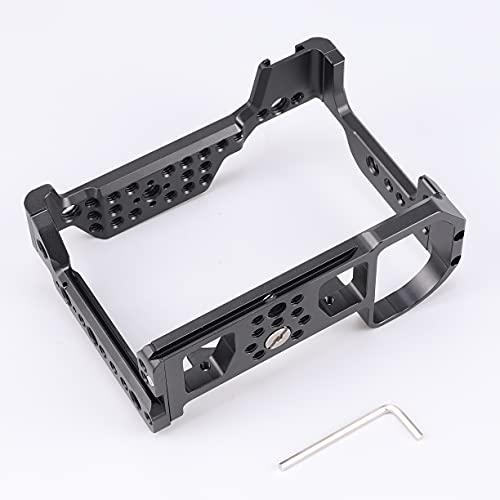 Z5 Z6 Z7 Cage, Hersmay Camera Cage with Top Handle for Nikon Z5/ Z6/ Z7/ Z6II/ Z7II Mirrorless Camera with Cold Shoe,ARRI Handle Locating Holes,Multiple 1/4" 3/8" Screw Holes - size: For Nikon Z5/ Z6/ Z7/ Z6II/ Z7II