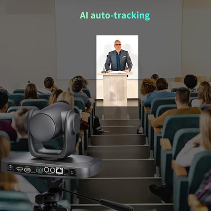 PTZ Camera 4K 30X Optical Zoom AI Auto Tracking - Professional Conference Camera with HDMI/3G-SDI/USB/POE IP Streaming for Church Worship, Education, YouTube Live, Facebook Streaming & Remote Meetings - style: 30X HDMI/SDI/USB/LAN/4K