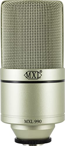 MXL 990/991 Large and Small Diaphragm Condenser Microphone Bundle Project/Home Studio Recording | XLR | Cardiod (Champagne) - style: 990/991