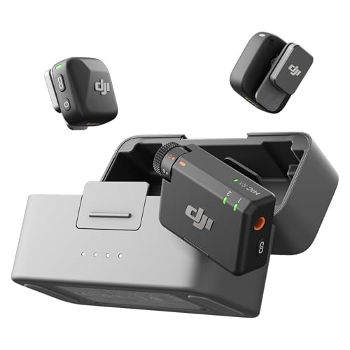 DJI Mic Mini (2 TX + 1 RX + Charging Case), Wireless Lavalier Microphone for iPhone/Camera/Android, Ultralight, Detail-Rich Audio, 48h Use, Noise Cancelling, Automatic Limiting, Vlog, Streaming - style: Mic Mini (2 TX + 1 RX + Charging Case)