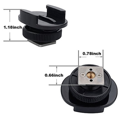 Suptig Tripod Adapter Cold Shoe Mount Compatible for GoPro Hero 13/12/11/10/9/8/7/6/5/4, DJI Osmo, Insta360, Akaso Action Cam - 2 Pack Black
