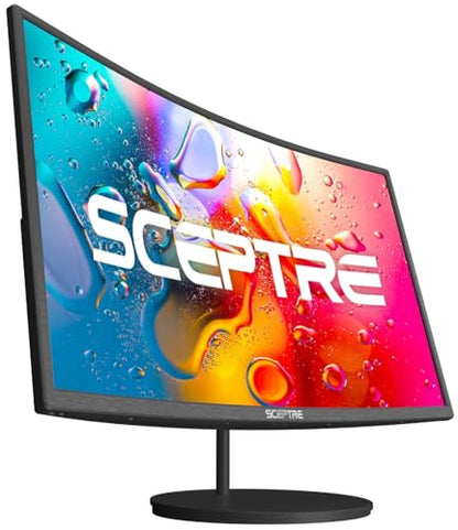 Sceptre Curved 24-inch Gaming Monitor 1080p R1500 98% sRGB HDMI x2 VGA Build-in Speakers, VESA Wall Mount Machine Black (C248W-1920RN Series) - style: 24" Curved Gaming